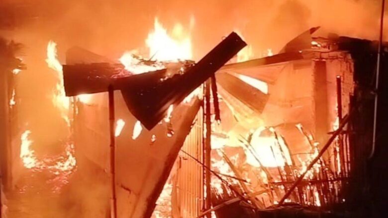 सीतामढ़ी: गैस सिलेंडर फटने से भारी आग, कई घर जलकर हुए राख